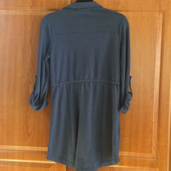 Collared T-shirt button down pockets sleeves dress - Picture 2 of 7